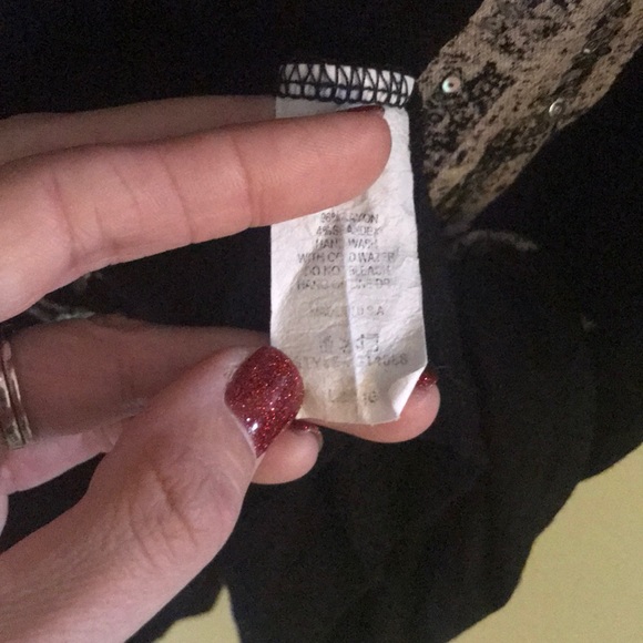 Sequin black anchor shirt sz large - Picture 4 of 7